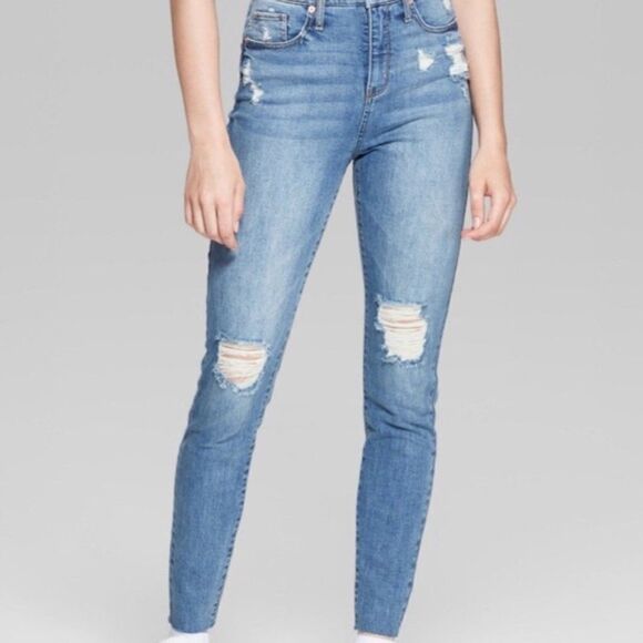 Wild Fable High Rise Distressed Skinny Jeans - Size 00 - Picture 1 of 10